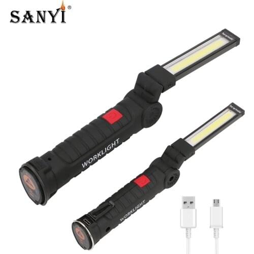 COB LED Tactical Flashlight USB Rechargeable Torch Waterproof Working Light Magnetic Lanterna Hanging Lamp Indoor Night Lighting