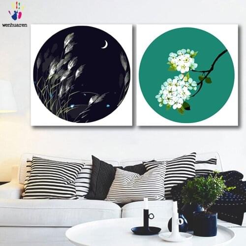 DIY colorings pictures by numbers with colors Antique reed pear flower picture drawing painting by numbers framed Home