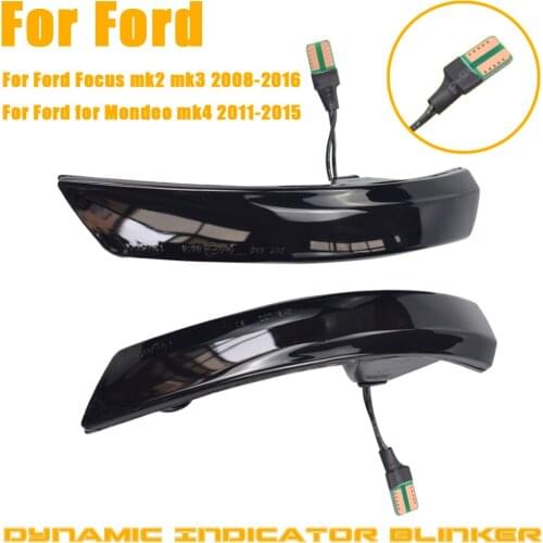 For Ford Focus 2 MK2 Focus 3 MK3 3.5 Mondeo MK4 Side Mirror Flashing Light LED Dynamic Turn Signal Blinker EU