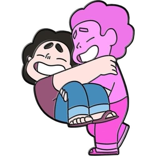 Pink Steven Universe Brooch Crystal Gem and human descent Enamel Pin kind-hearted nature and resourcefulness accessory
