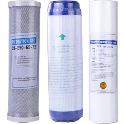 3 Levels PP Cotton Filter+10'' Water Purifier Filter UDF Granular Activated Carbon Filter+CTO Compressed Carbon Reverse Osmosis