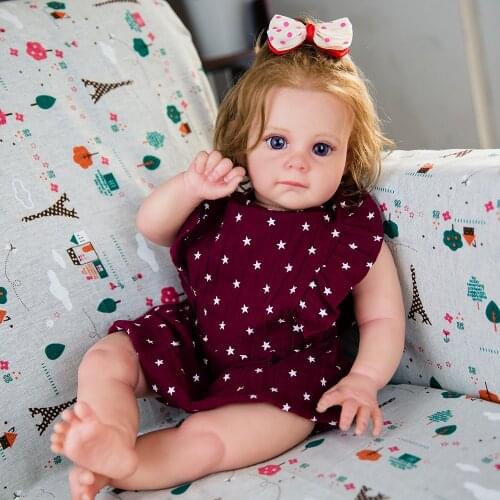 Hoomai 22" Reborn Toddler Baby Doll Princess with Curls Hair Fashion Dress Lifelike Soft Touch Cuddly Baby Gift