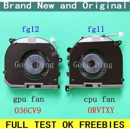 New laptop CPU gpu cooling fan Cooler Notebook Fit for DELL XPS 15 9550 0RVTXY 036CV9 DFS501105PR0T FG11 DFS501105PQ0T FG12