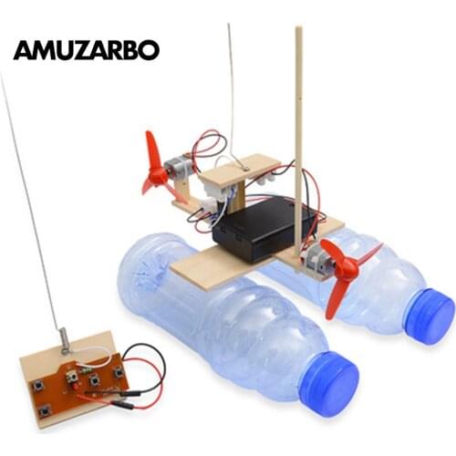1Set New Technology Small Production Remote Control Wind Ship Model Scientific Experiment Invention DIY Bracket Assembly Toy