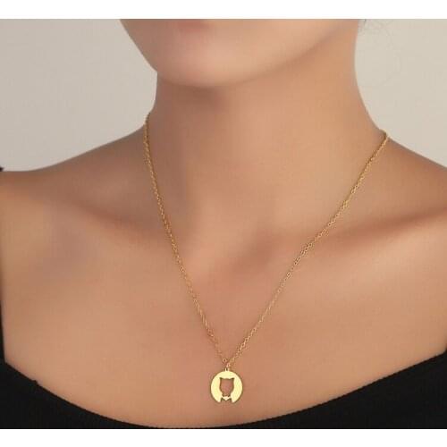 Cartoon Cat Necklaces for Girls Kids Lovely Kitty Pendant Animal Lovers Jewelry