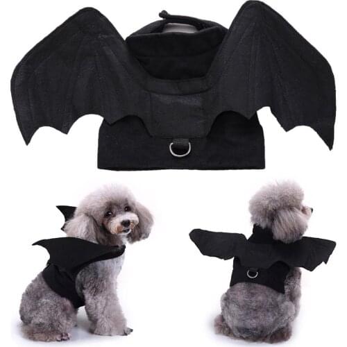 Halloween Pet Dog Puppy Bat Shape Clothes Soft Cosplay Costume Vest Costume Clothes