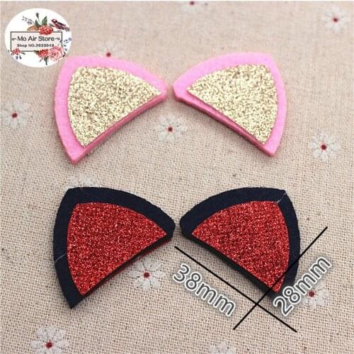 Non-woven patches red/pink cat ears Felt Appliques for clothes Sewing Supplies diy craft ornament