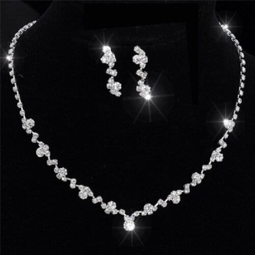 New Arrival Fashion Pop Silver Casual Bridesmaid Crystal Necklace Wedding Bridal Jewelry 2020 Hot Sale