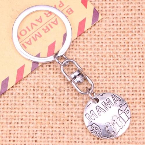 New Fashion Keychain 22mm mama children home Pendants DIY Men Jewelry Car Key Chain Ring Holder Souvenir For Gift