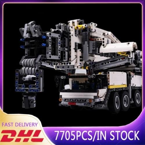 New LePistyle 7705PCS Power Mobile Crane LTM11200 RC Liebherr High-Tech Motor Kits Toy Educational Building Blocks Birthday Gift