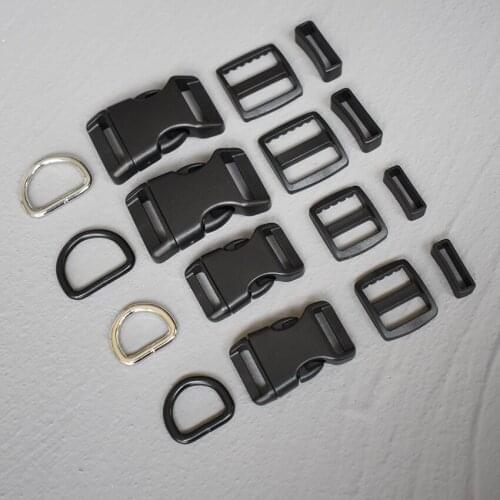 10 Sets 20mm 25mm Plastic buckle strap rectangular buckle adjuster for bag pet dog collar necklace sewing handmade accessory