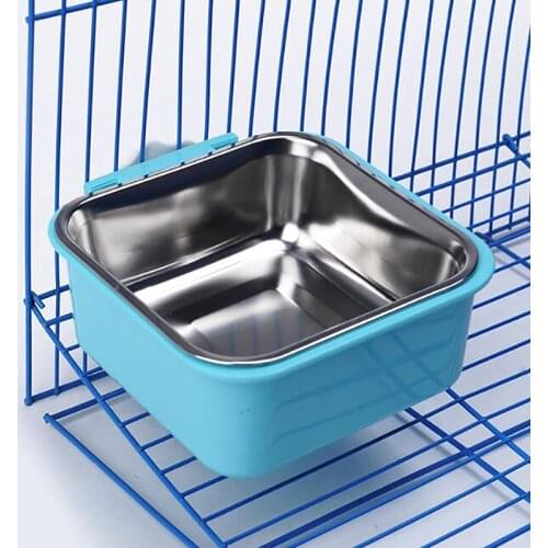 Pet Dog Duble Bowl Feefer Stainless Steel Small Dogs Cats Drinking Dish Kitten Food Water Feeder For Pet Supplies Feeding Bowls