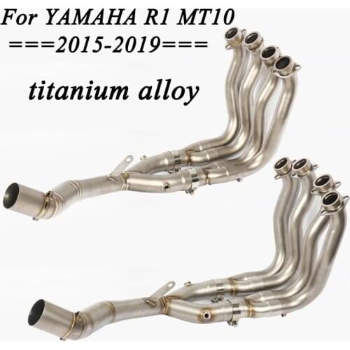 Full Sysem Motorcycle Exhaust Carbon Fiber Titanium Alloy Muffler Set With Link Pipe Tube For R1 YZF 2015 2019