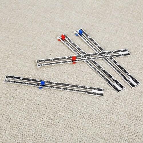 2Pcs 15cm DIY Sewing Gauge Seam Ruler Measuring Tool Metal+Plastic Multifunctional Sliding Gauge Patchwork Quilting Tailor Ruler