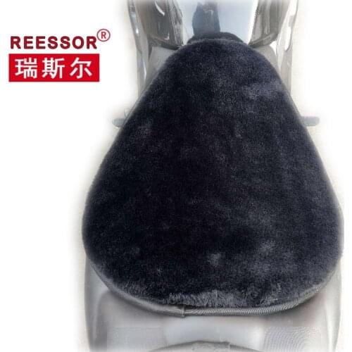REESSOR Motorcycle Seat Cushion 100% Natural Sheep Fur Cushion Wool Vulcan Voyager Duke FJR1300 Electra Glide Roadmaster
