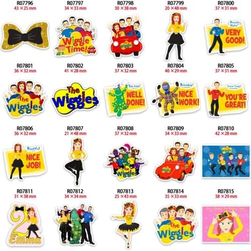 New The Wiggle Cartoon Printed 30pcs/lot Planar Resins for Hair Bows Planar Resin Crafts R0779 R0780 R0781