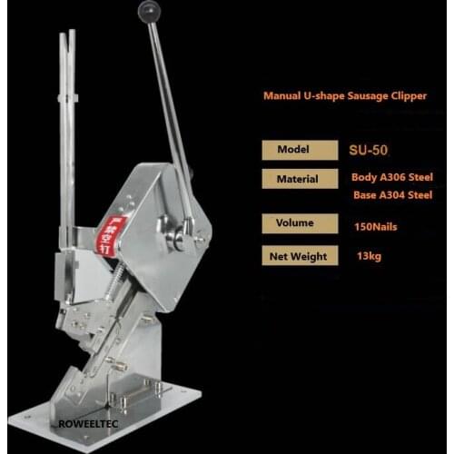 Manual U-shape Sausage Clipper Clipping Machine Maker Supermarket Tightening Machine No leakage of air & water Y313