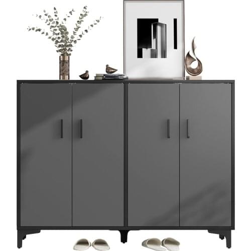 Zq Shoe Cabinet Light Luxury Home Doorway Entrance Cabinet Simple Modern Entrance Shoe Cabinet Integrated Wall Two Doors