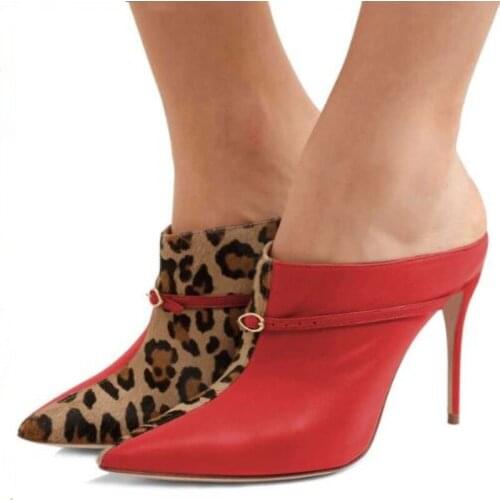 SHOFOO shoes,Elegant fashion womens shoes , color matching high-heeled shoes, open-heeled womens shoes, pointed womens shoes