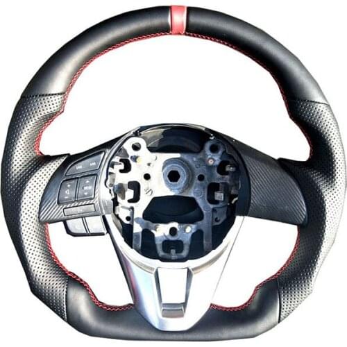 For Mazda Axela Atenza Type D Sports Steering Wheel Cx5 Cx4 Cx30 Leather Sewing By Hand Steering Wheel
