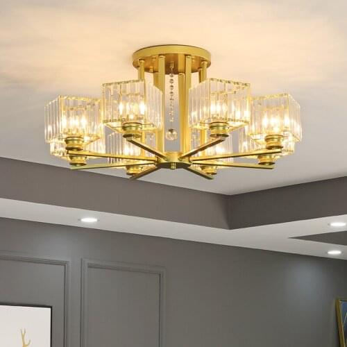 Europe Style Bedroom Light Home Lighting Decoration Ceiling Lights Vintage Gold Crystal Luster Retro Luxury Chandelier Lighting
