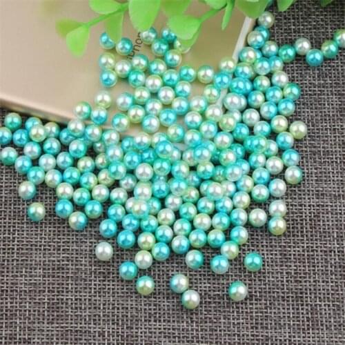 Loose 2.5mm-12mm Symphony Green Rainbow Color DIY Plastic Imitation No Holes Pearl Beads for Garment Hand Craft Art Decoration