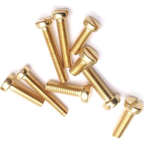 10pcs M3.5 Slotted cylindrical head brass screws one word machine teeth screw bolts mechanical bolt DIN84 10mm-35mm length