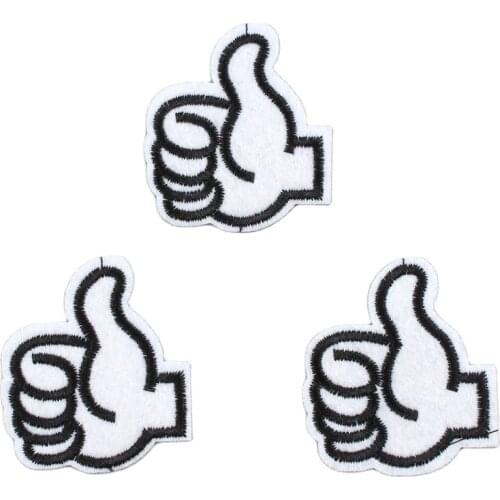 10pcs Embroidery Gesture Patches Iron On Hands Stickers DIY Handmade Badge Sewing Fabric Appliques For Sweaters Bags Shoes