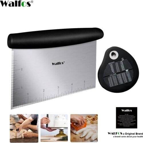 Walfos Dough Cutter Spatula Stainless Steel Silicone Spatula Fondant Cake Decoration Tool Baking Pastry Kitchen Accessories