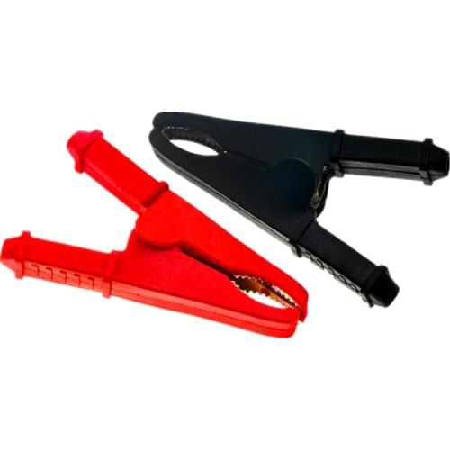1Pcslot 50A Red + Black 75mm Insulated Crocodile Crocodile Car Caravan Van Battery Test Lead Clips Best Promotion Alligator Clip