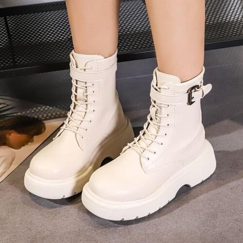 Summer Boots Women Autumn Shoes Boots-Women Luxury Designer Round Toe 2021 Rubber Fashion Rock Low Ladies Mid Calf