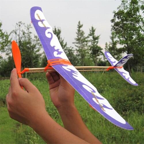 1 Set Creative Rubber Band Airplane Paper Jet Glider Kids Children Educational Learning Machine Handmade DIY Science Model Toys