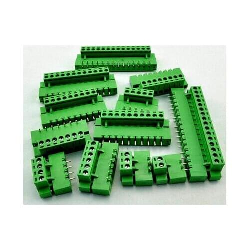 10sets Terminal plug type 300V 10A ht5.08 5.08mm pitch connector pcb screw terminal blocks connector straight pin 2/3/4/5/6/7/8P