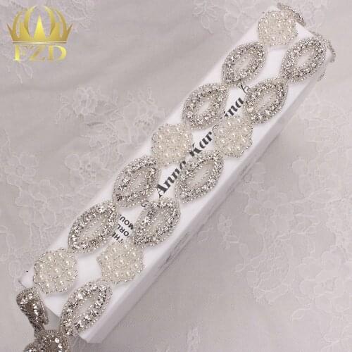 10yards) Wholesale Iron On Sewing Wedding Sash Bead Rhinestone Appliques Trim Sash Headpieces