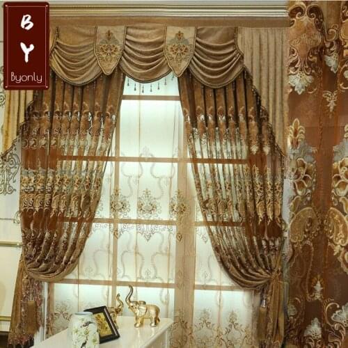 2021 New Curtain Finished Double-sided Cashmere Jacquard Large Hollow Embroidery Curtain Finished Curtain Finished