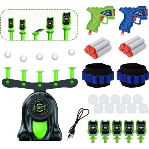 36pcs Shooting Games Kit Luminous Floating Target Practice Toys with Floating Ball + Foam Dart + Gun Toy for Adults Kids