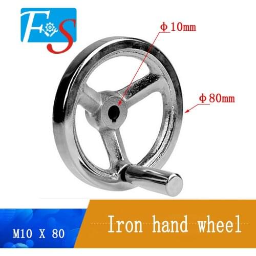 CNC 3D Printer hand wheel Thread iron hand wheel Cast iron chrome machine handwheel M10 for Lathe