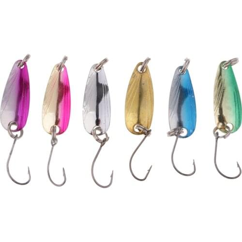 6 PCS Metal Fishing Lures Spoon Spinner Baits with Treble Hook Tackle Fishing Baits for Fisherman Saltwater Freshwater Fishing