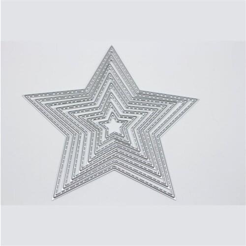 8pcs Basic Five-Pointed Star Scrapbook DIY album Card Paper Card Maker Metal Die Cut Stencil Decoration Paper Cards Template