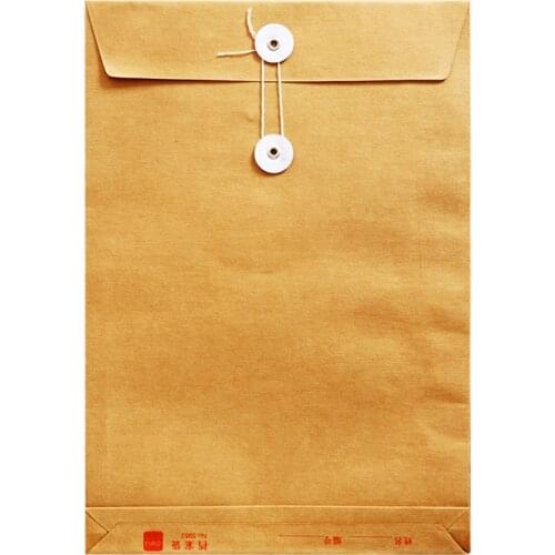 8pcs Full wood pulp kraft paper file bag 5952 A4 document bag file bag File 175g Stationery for office supplies students