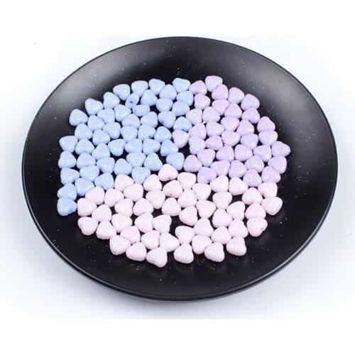20/40/100Pcs/lot 3 Color Matte Heart Shape Acrylic Beads Loose Spacer Beads for Jewelry Making Bracelet Necklace Diy Accessories