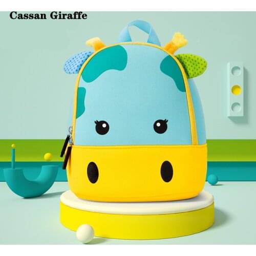 Children 3D Cute Animal Giraffe Monkey Owl Design Backpacks Toddler Kids Neoprene School Bags Kindergarten Cartoon Backpack Bag
