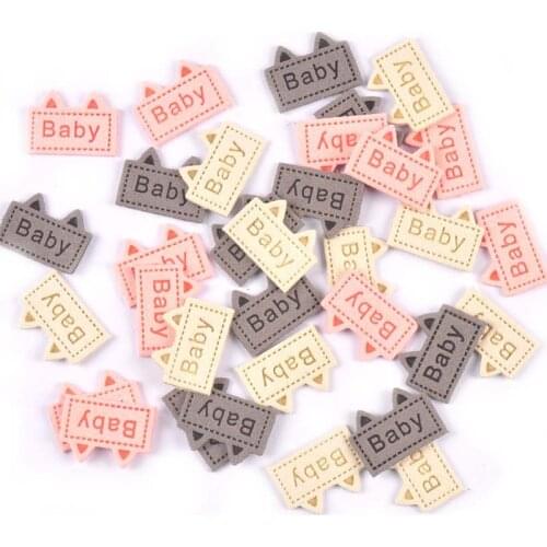 20pcs Mixed Cute Ear Labels Embossed Clothing Sewing Accessories Bags Tags Care Garment Crafts DIY Handmade Supplies 19x26mm