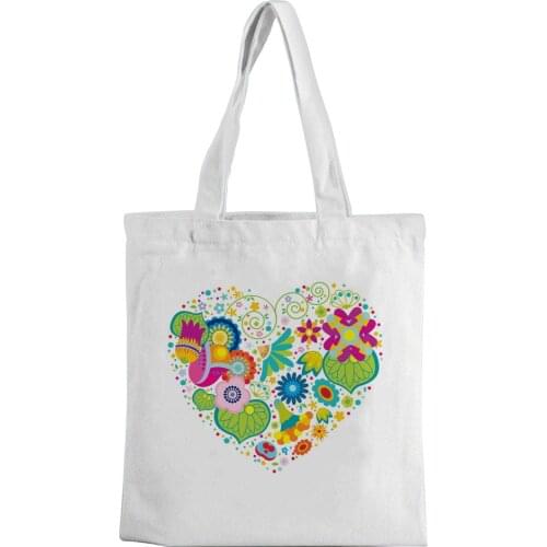 Canvas Bag Tote Bag Cartoon Color Picture Print Canvas Bag Casual White Shoulder Bag Fashion Environment-friendly Shopping Bag