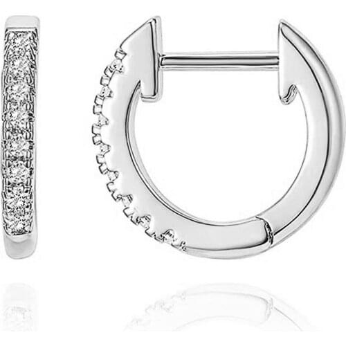 Huitan Women Small Hoop Earrings Silver Color/Good Color/Rose Gold Color Elegant Accessories Daily Wearable Classic Loop Earring