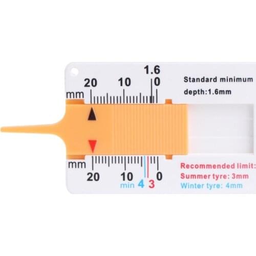 Tyre Tread Depth Gauge Car Motorcycle Trailer Van Wheel Keychain Measure Tool