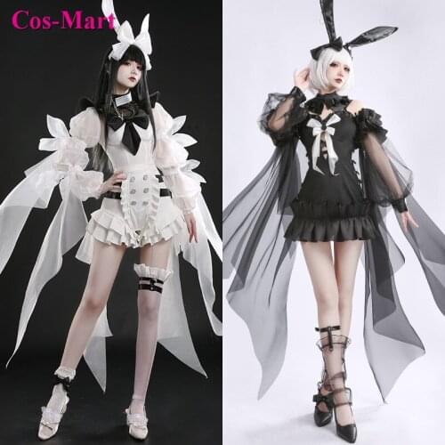 Original White Rabbit/Black Rabbit Cosplay Costume Fashion Cute Bunny Girl Uniform Dress Activity Party Role Play Clothing S-L