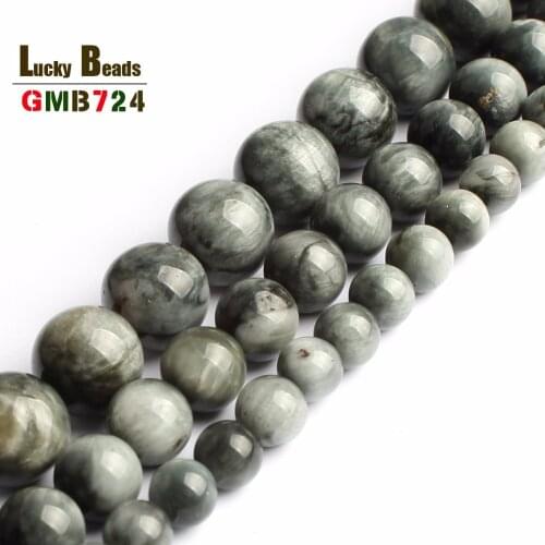 Natural eagle A+ Hawks Eye Natural Stone Round Loose Beads For Jewelry Making Eagle 6/8/10 Mm DIY Bracelet Necklace Strand 15