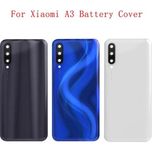 Battery Case Cover Rear Door Housing Back Case For Xiaomi Mi A3 Battery Cover Camera Frame Lens with Logo