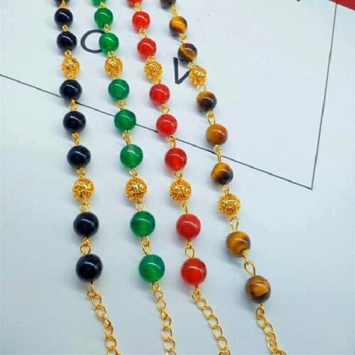 Brass Gold Plated Tiger Eye Stone Agate Bracelet Beautiful Gold-plated Craft Ladies Bracelet Jewelry